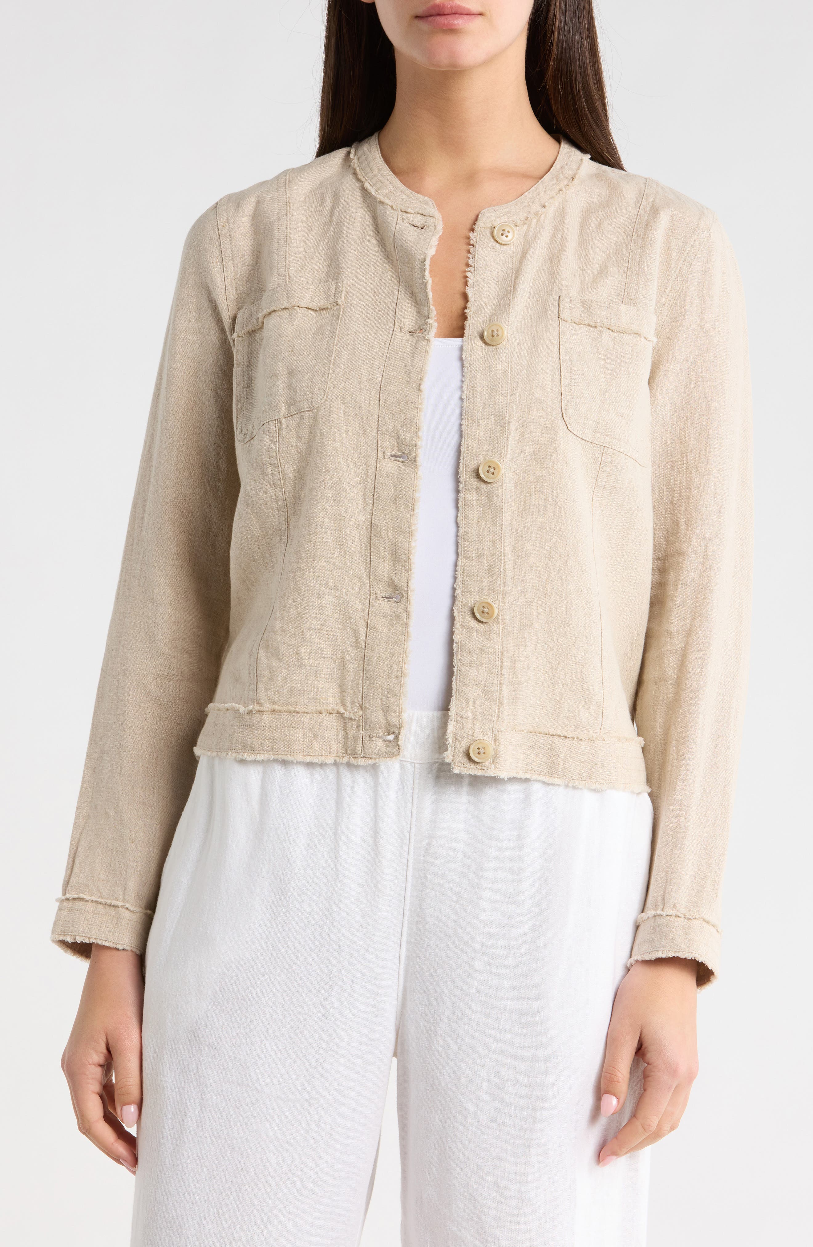 Two Palms Patch Pocket Linen Jacket