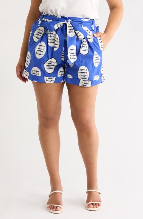 Maeve Belted Floral Zaferia Shorts (Plus)