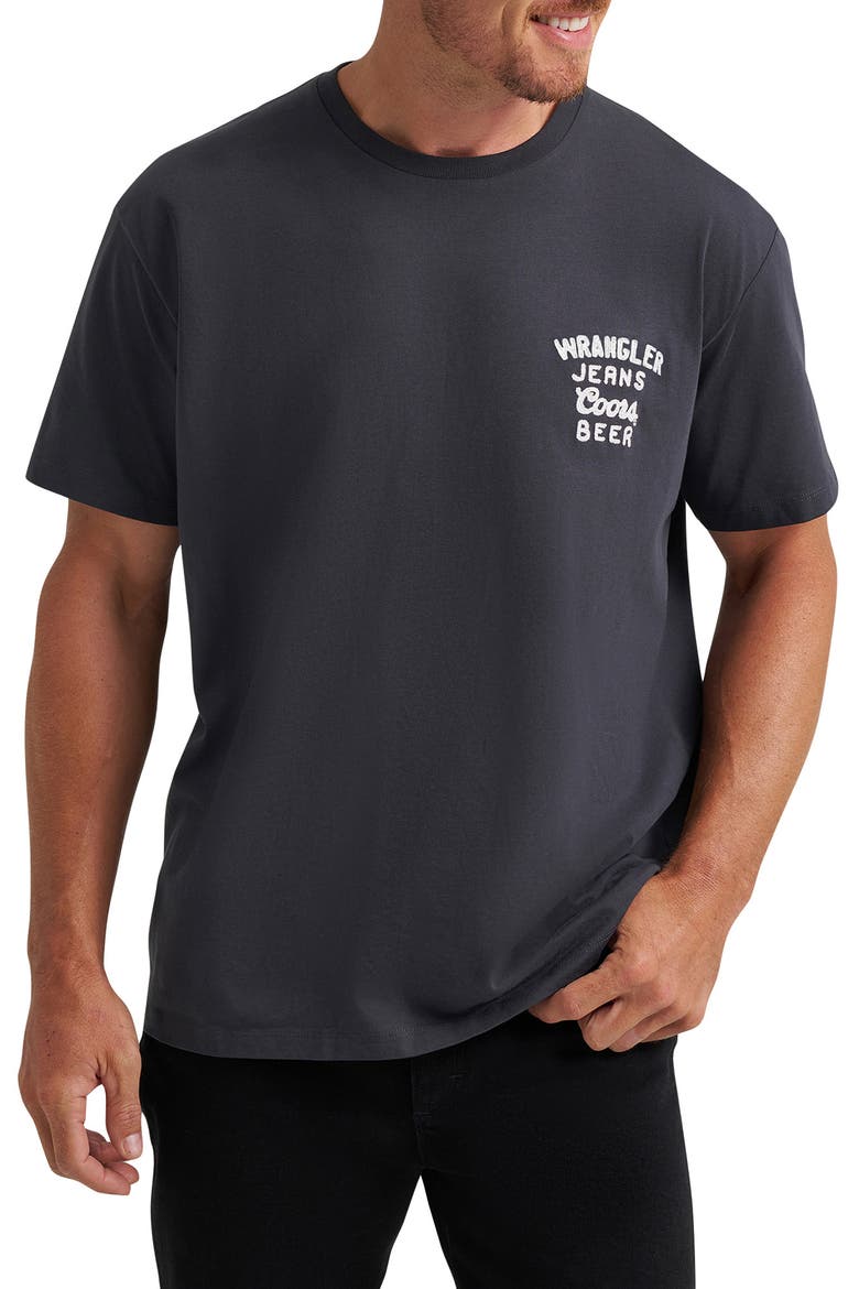 x Coors® Embroidered Logo T-Shirt, Main, color, BLACK