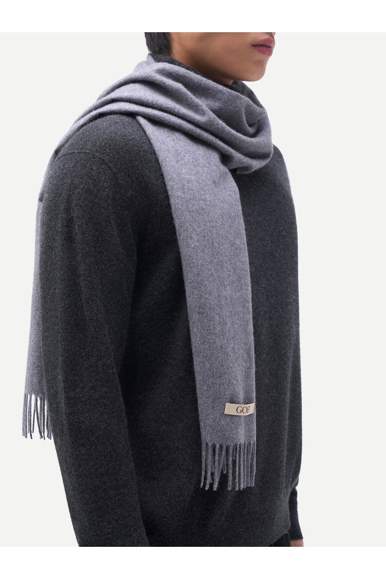 Cashmere Woven Scarf, Alternate, color, dim gray