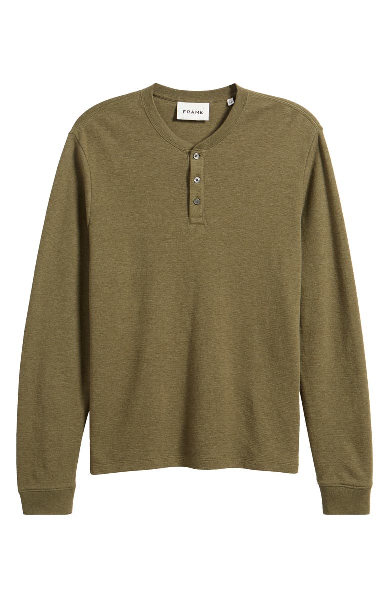 FRAME Duo Fold Henley, Alternate, color, Dark Olive Heather