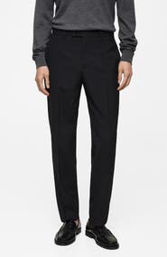 MANGO Slim Fit Virgin Wool Dress Pants