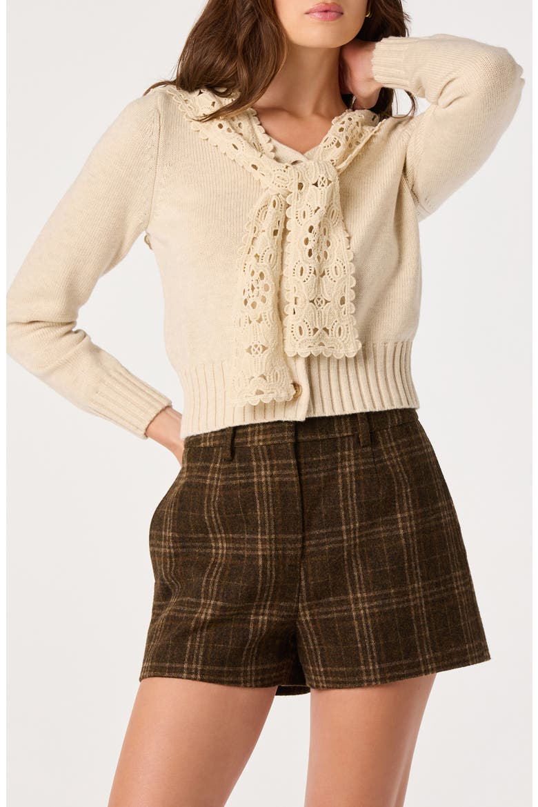 Rosabell Lace Collar Cardigan, Main, color, NATURAL