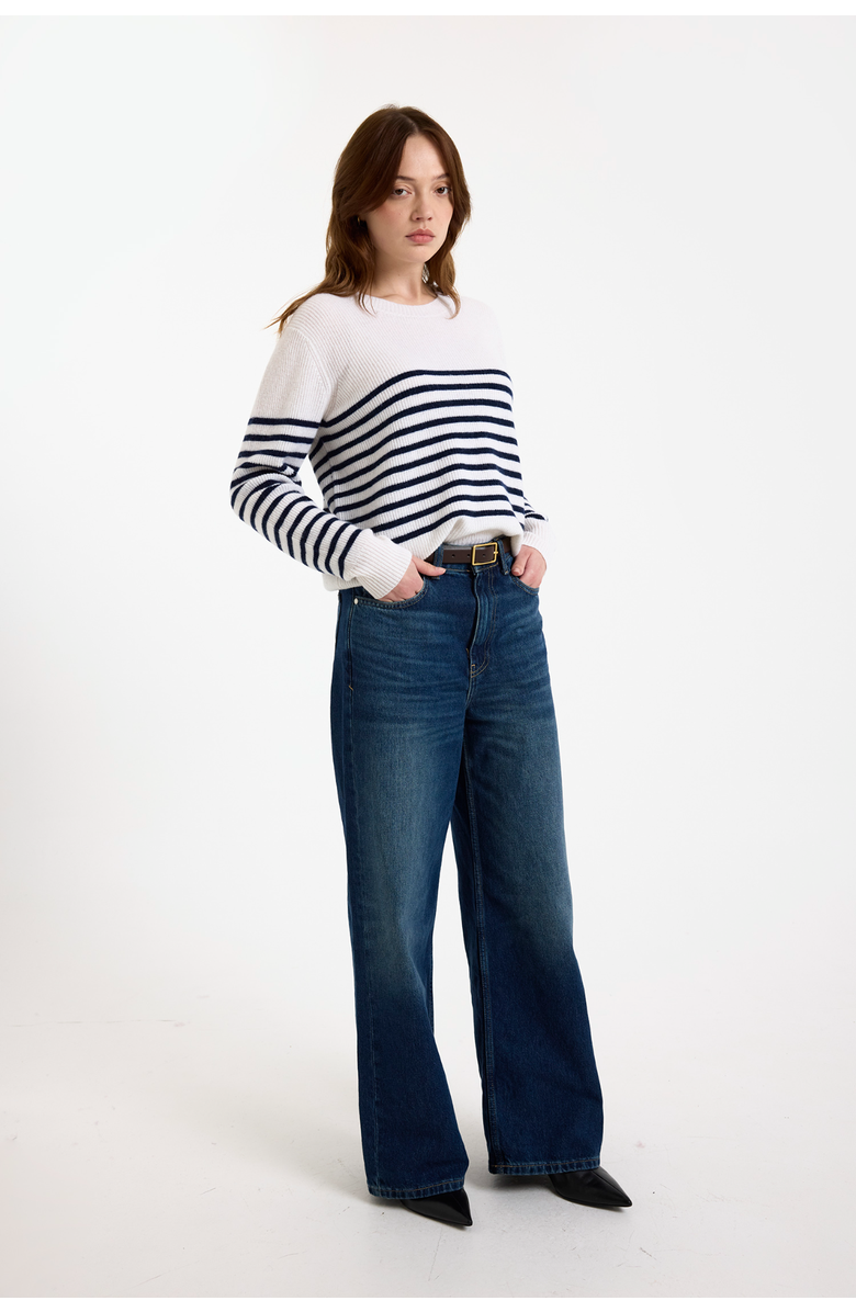 Brodie Pure Cashmere Kate Crew Neck 100% Cashmere Sweater, Alternate, color, Organic White