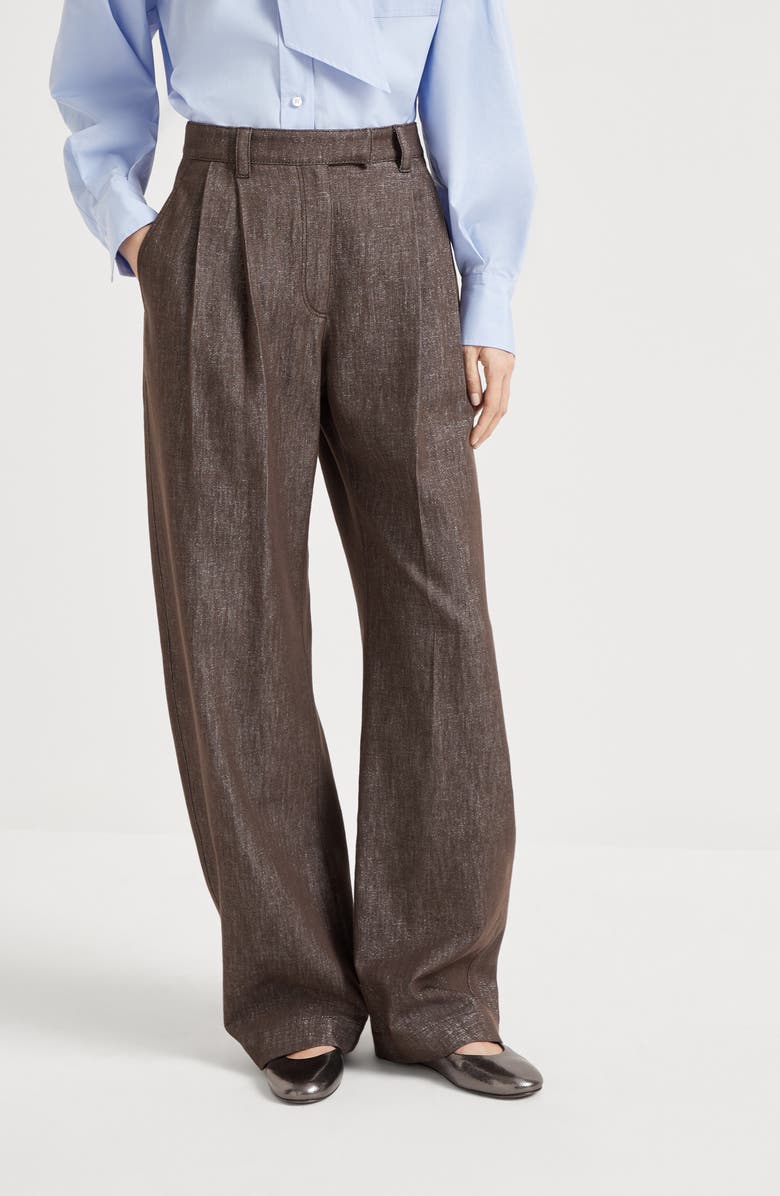 Brunello Cucinelli Loose Curved trousers, Alternate, color, Cocoa