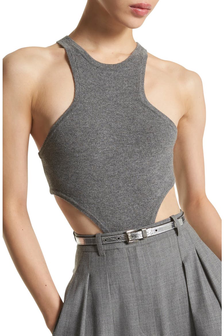 Cutout Cashmere Blend Knit Bodysuit, Main, color, 039 BANKER MELANGE