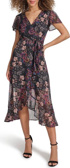 Metallic Chiffon Dress