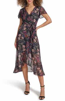 Kensie Metallic Chiffon Dress