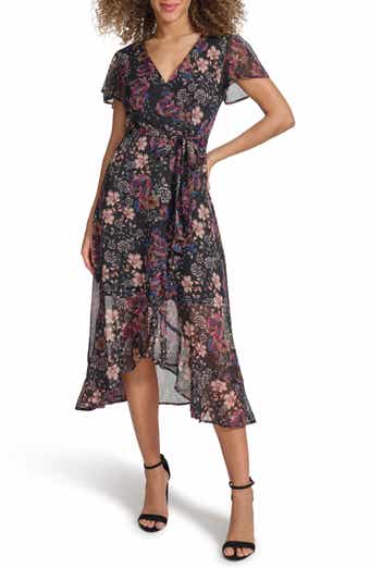 Kensie Metallic Chiffon Dress