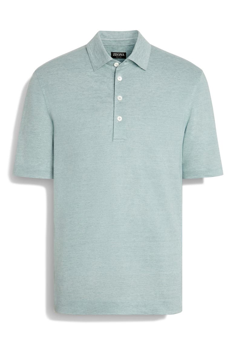 Linen Polo, Alternate, color, BRIGHT BLUE