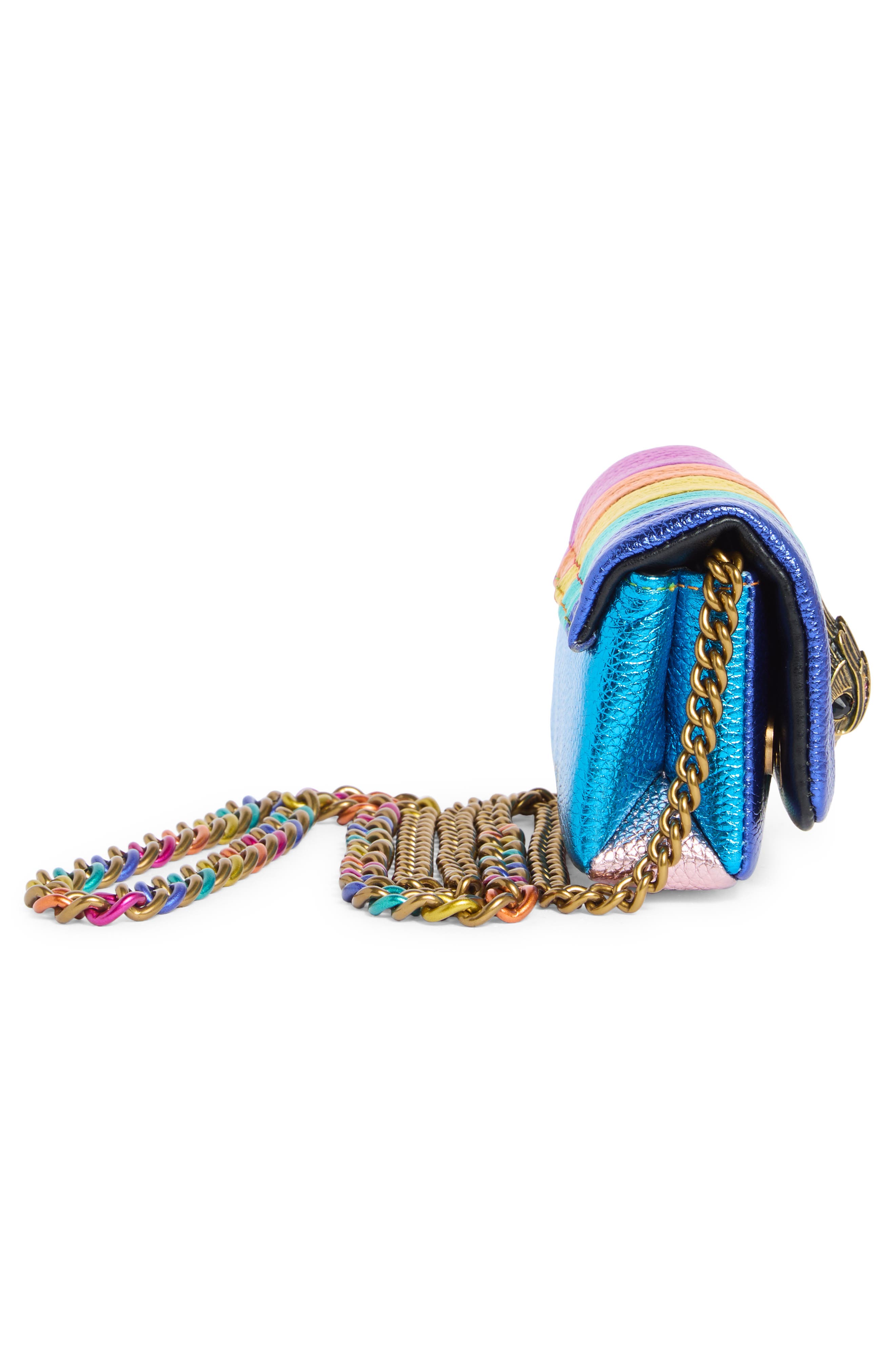 Kurt Geiger London Nano Kensington Leather Crossbody Bag, Alternate, color, Rainbow Multi