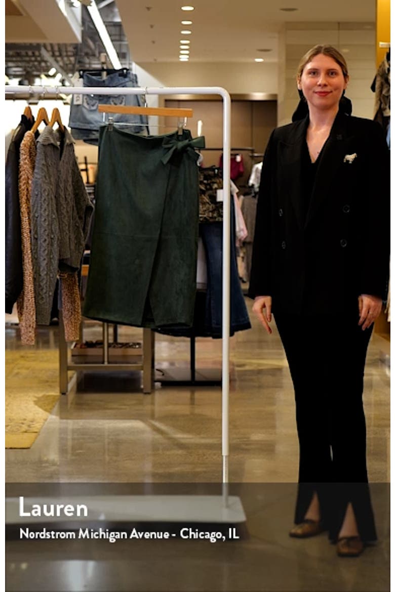 The Danica Faux Wrap Faux Suede Skirt video