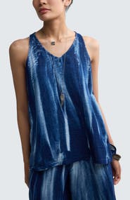 LUUKAA Harper Batik-effect Muslin Top