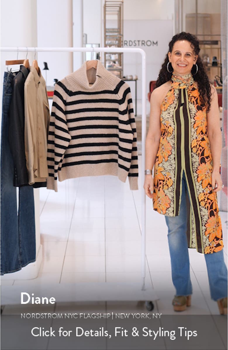 Raelynn Stripe Turtleneck Cashmere Sweater, sales video thumbnail