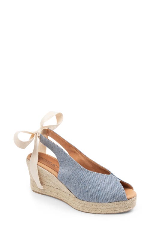 Patricia Green Dolce Espadrille Wedge Sandal In Denim Lurex