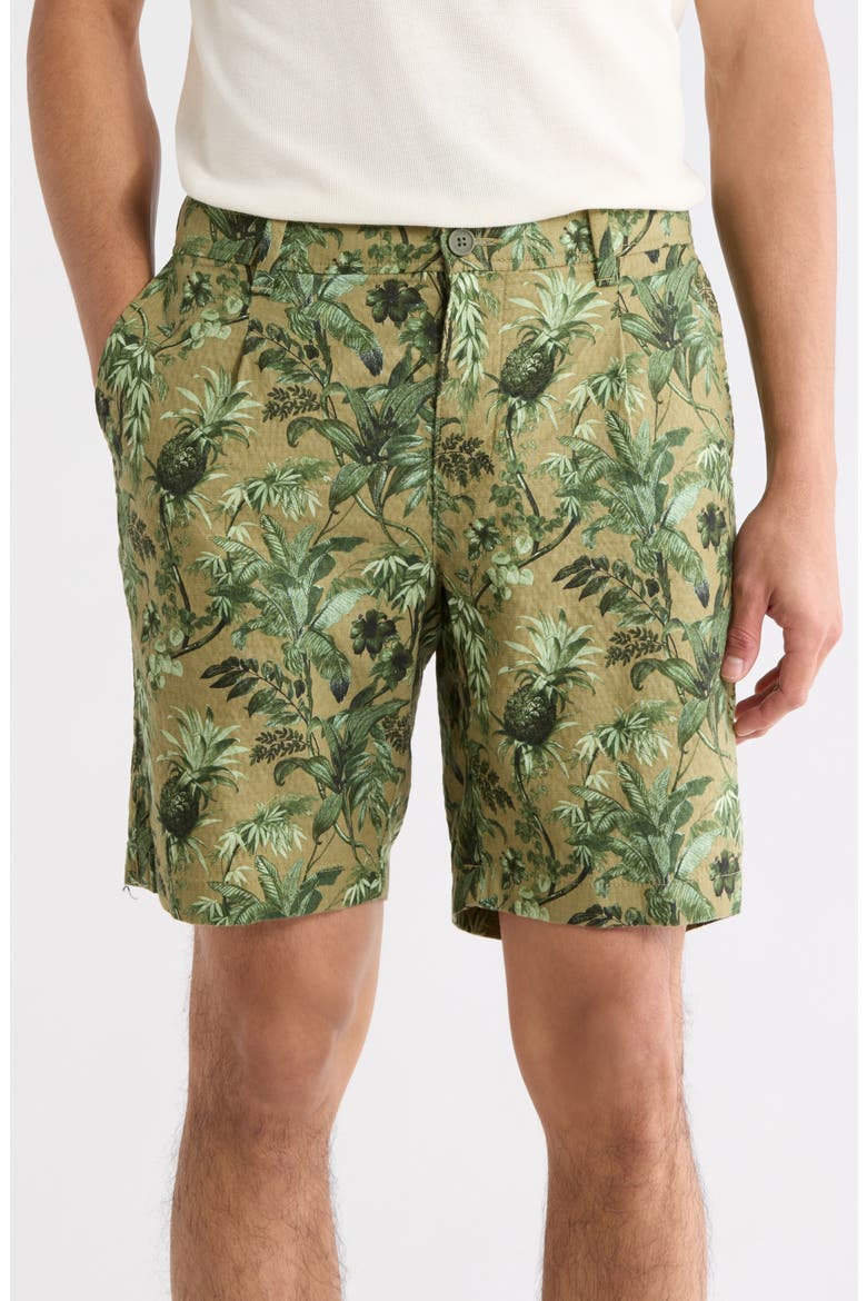 Pima Verde Single Pleat Shorts, Main, color, DUSTY THYME