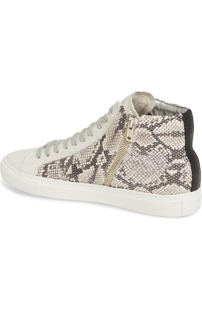 P448 Star Snakeskin Embossed Leather High Top Sneaker, Alternate, color,