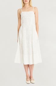 Luxely Embroidered Cotton A-Line Sundress
