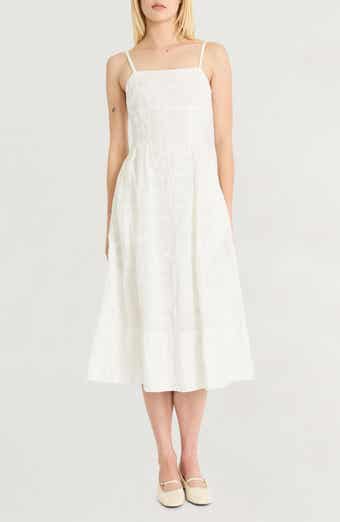 Embroidered Cotton A-Line Sundress