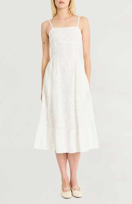 Embroidered Cotton A-Line Sundress