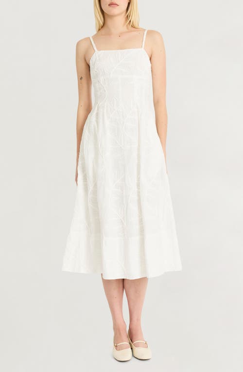 Luxely Embroidered Cotton A-line Sundress