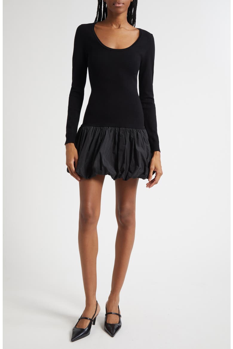 Brisa Long Sleeve Minidress, Main, color, BLACK
