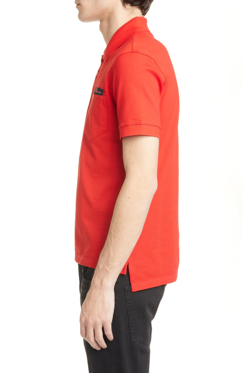Givenchy Address Tape Short Sleeve Piqué Polo, Alternate, color,
