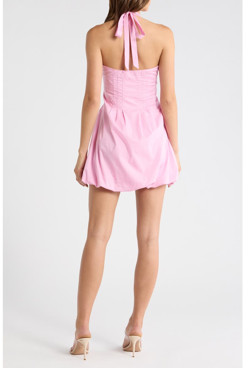Dianna Halter Neck Stretch Cotton Minidress, Alternate, color, PASTEL LILAC