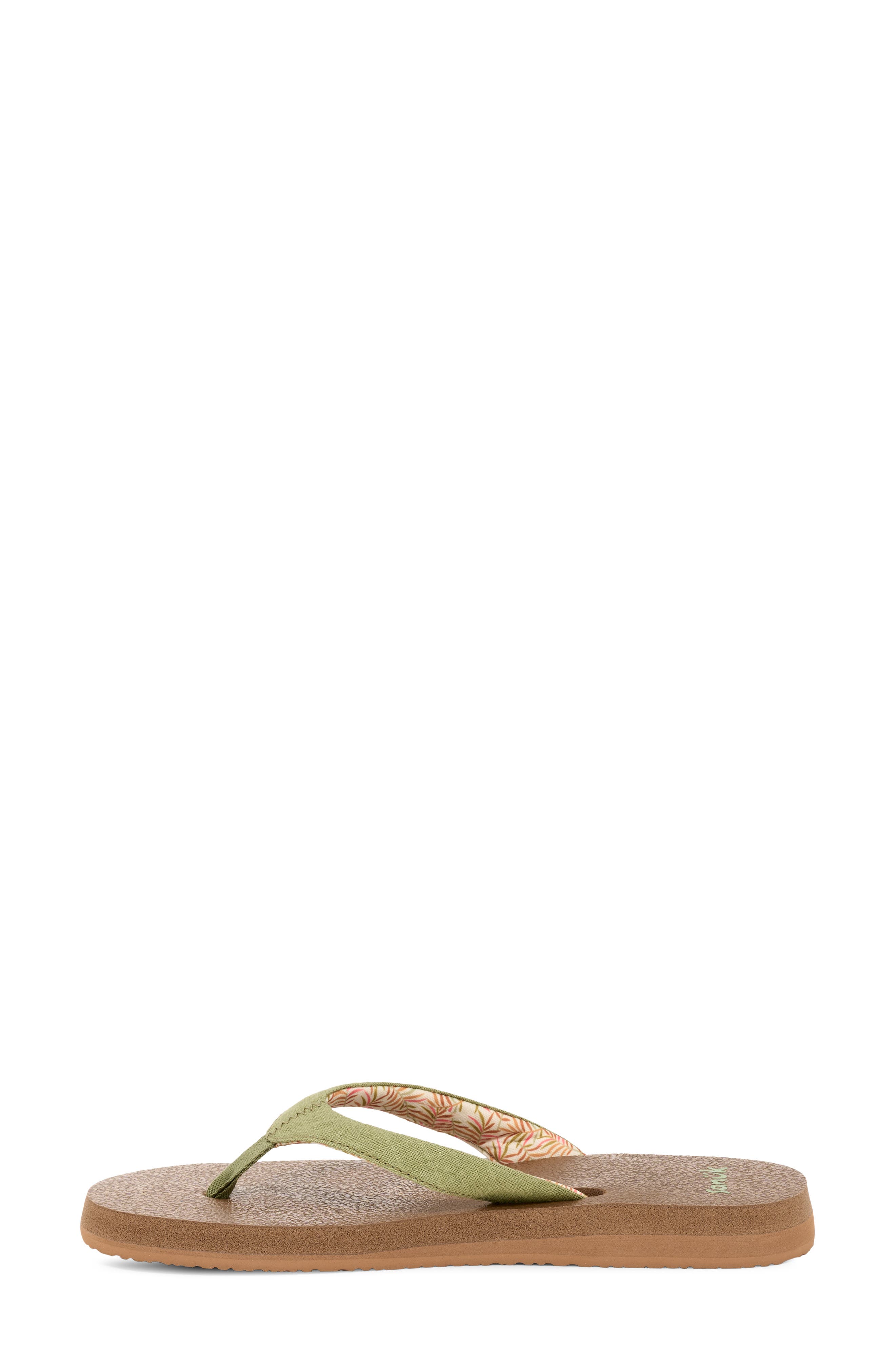 Yoga Paradise II Flip Flop, Alternate, color, SAGE PARADISE PALMS