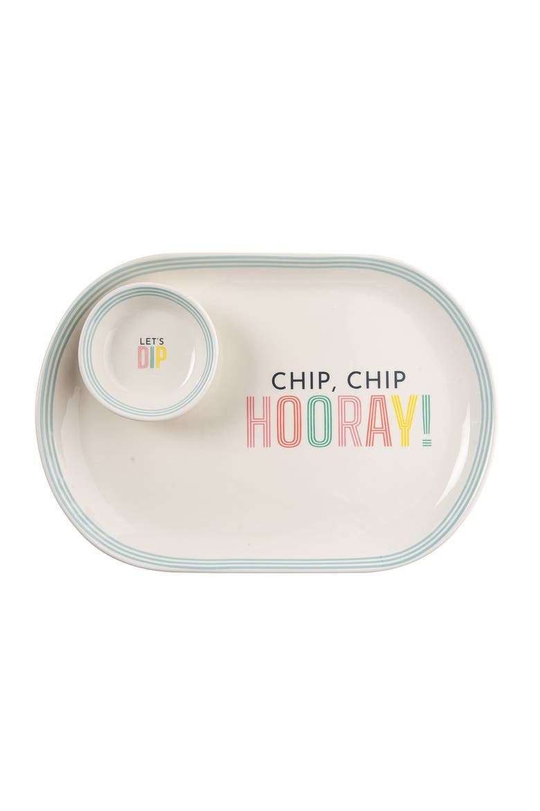 Dip/Hooray Platter & Bowl Set of 2 Ceramic Blue, Main, color, Blue
