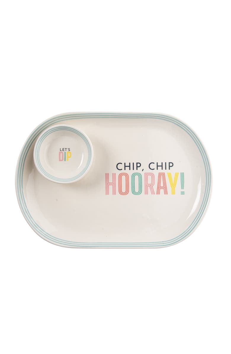 Totalee Gift Dip/Hooray Platter & Bowl Set of 2 Ceramic Blue, Main, color, Blue