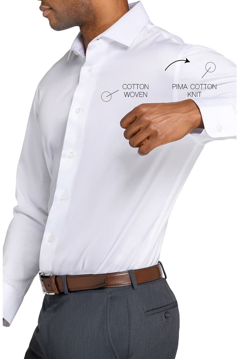 Slim Fit Solid Reworked Dress Shirt, Alternate, color, WHITE