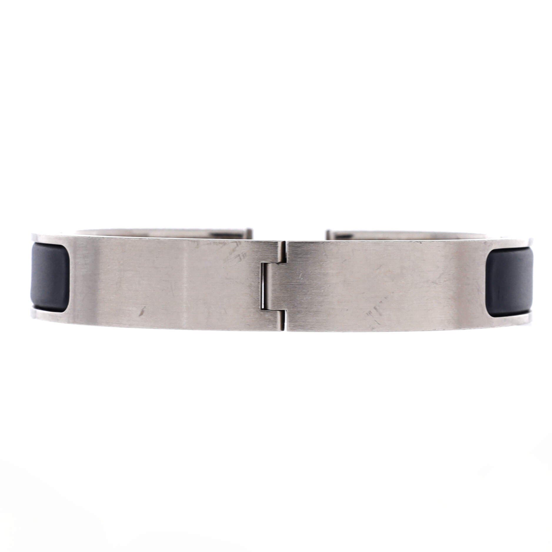 Clic H Bracelet Enamel Narrow, Alternate, color, Black