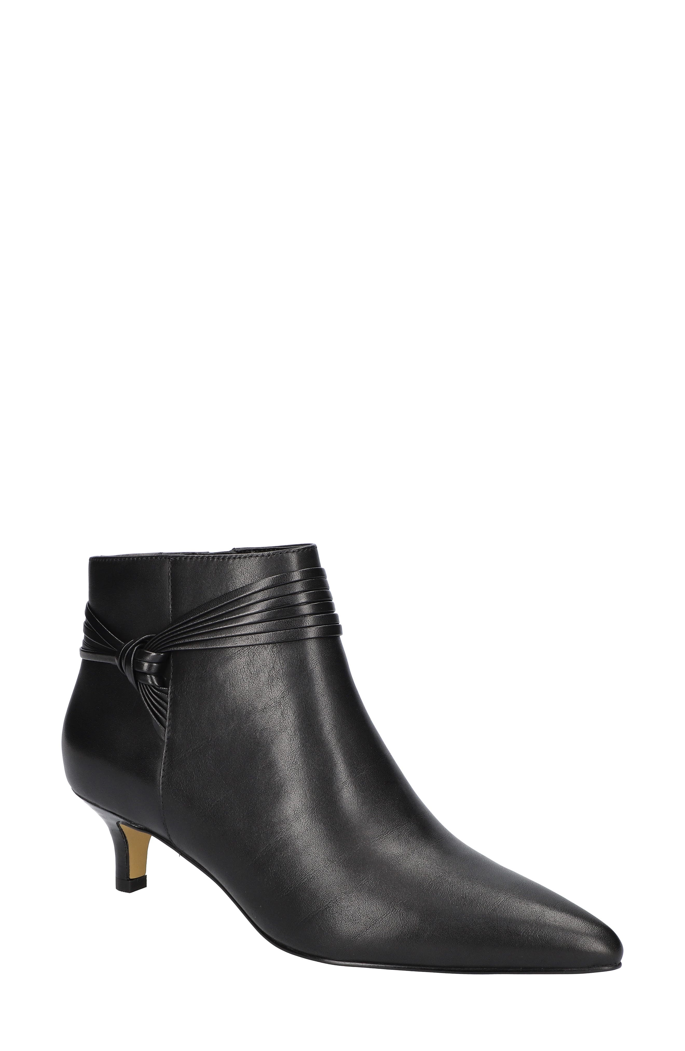 Bella Vita Jani Pointed Toe Bootie, Main, color, Black Leather