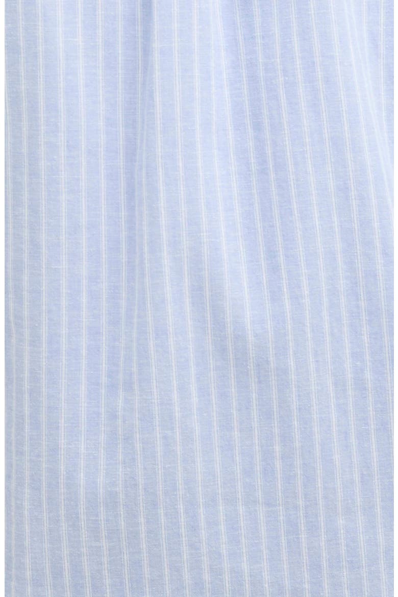 Nelson Stripe Short Sleeve Linen & Cotton Button-Up Shirt, Alternate, color, BLUE