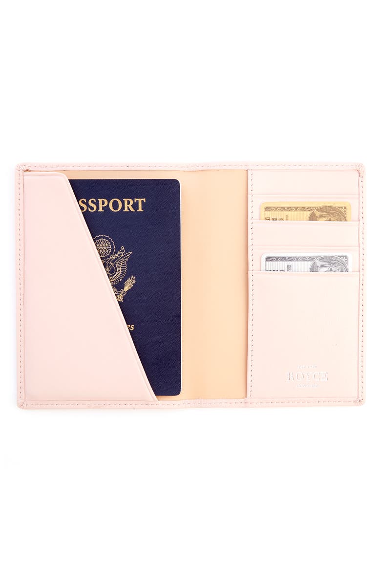 RFID Leather Passport Case, Alternate, color, LIGHT PINK