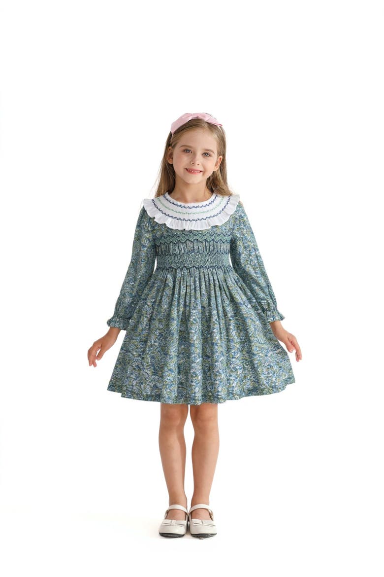 Laurel Smocked Dress, Alternate, color, Navy
