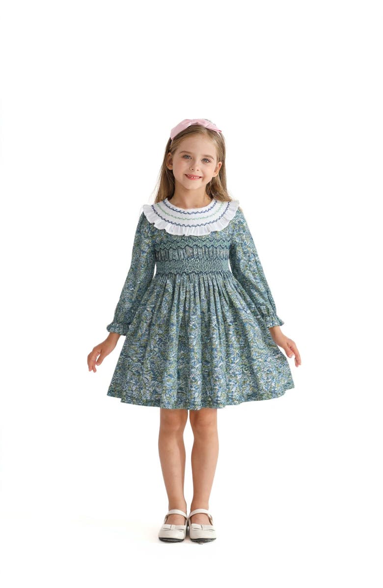 Tulleen Laurel Smocked Dress, Alternate, color, Navy