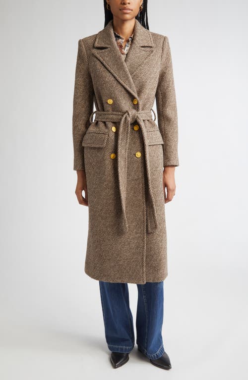 L'agence Kolina Double Breasted Wool Blend Coat In Brown