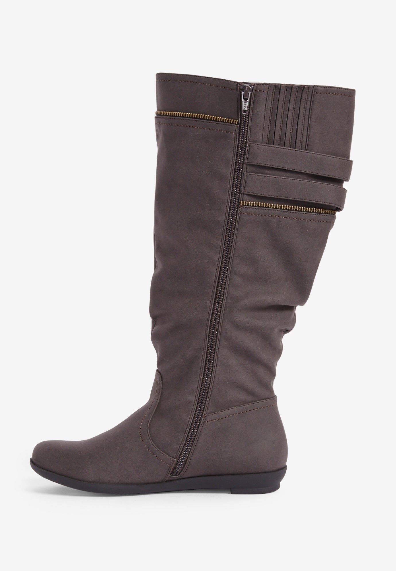 The Pasha Wide Calf Boot, Alternate, color, DARK BROWN