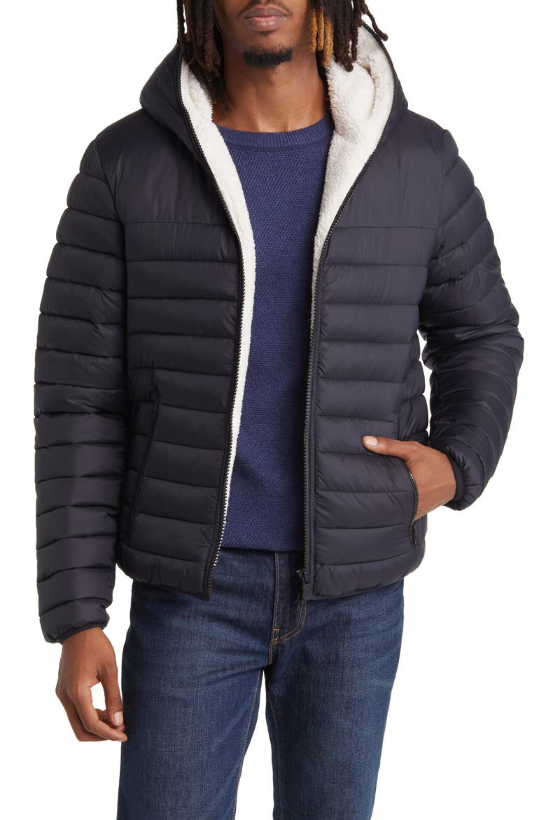Morus Water Resistant Hooded Puffer Jacket, Main, color, BLACK