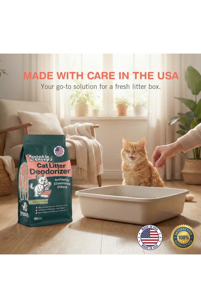 Sprinkle & Sweep Litter Box Deodorizer 4 Pack, 8oz Bags, Alternate, color, Green