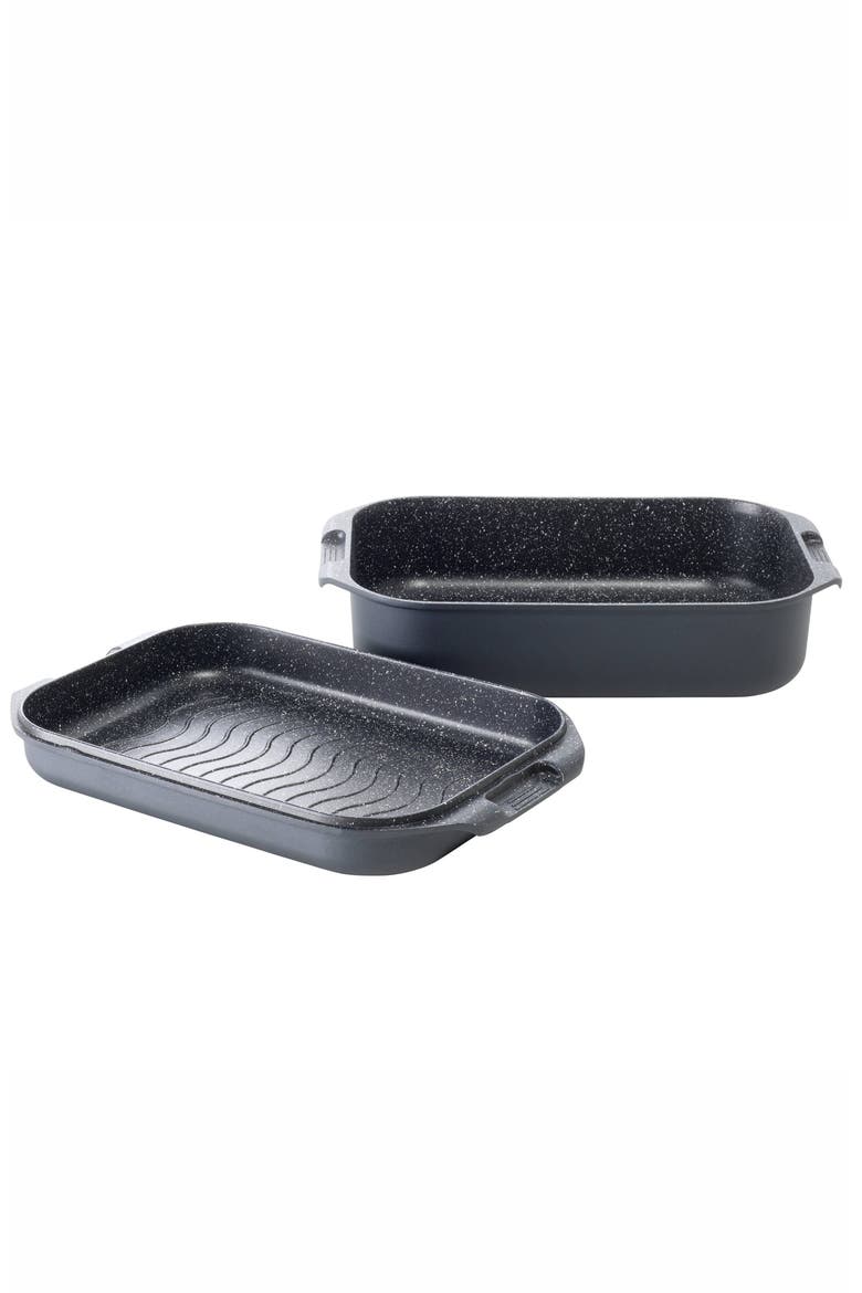 GRANITE Roaster with Grill 6.5 Qt., Main, color, BLACK