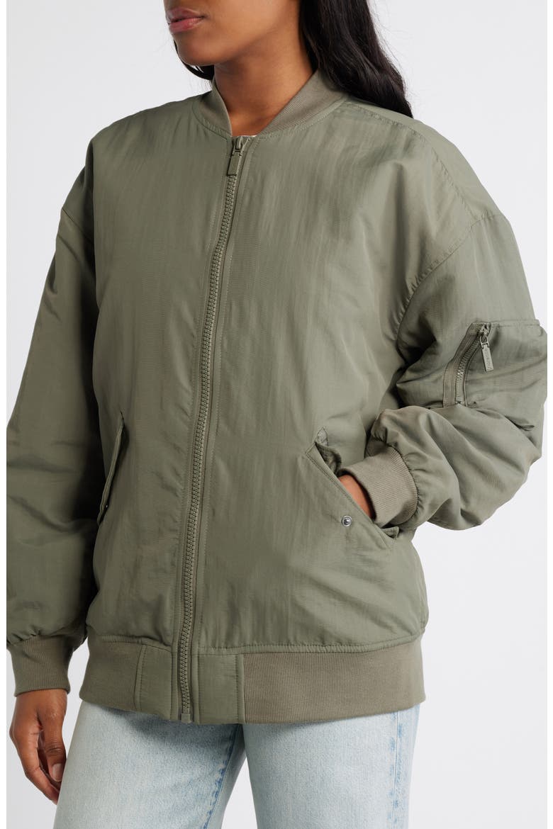 Oversize Bomber Jacket, Alternate, color, DUSTY OLIVE