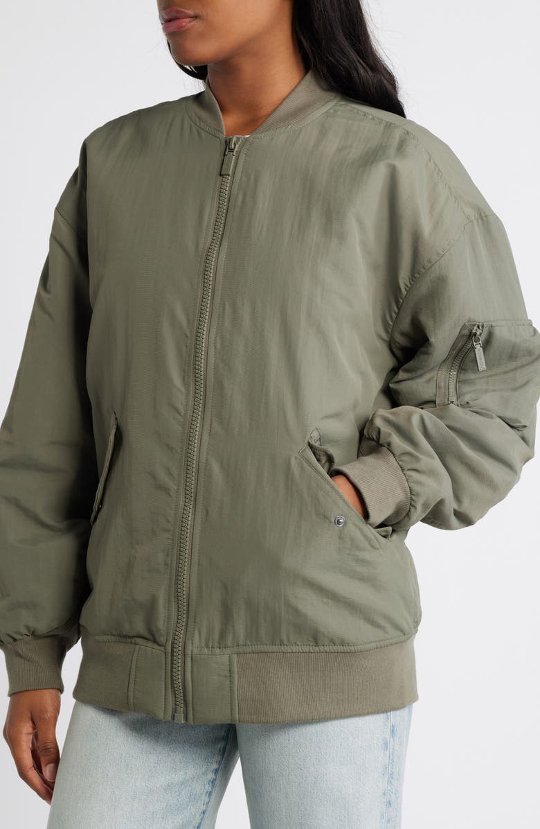 Florence by Mills Oversize Bomber Jacket, Alternate, color, Dusty Olive