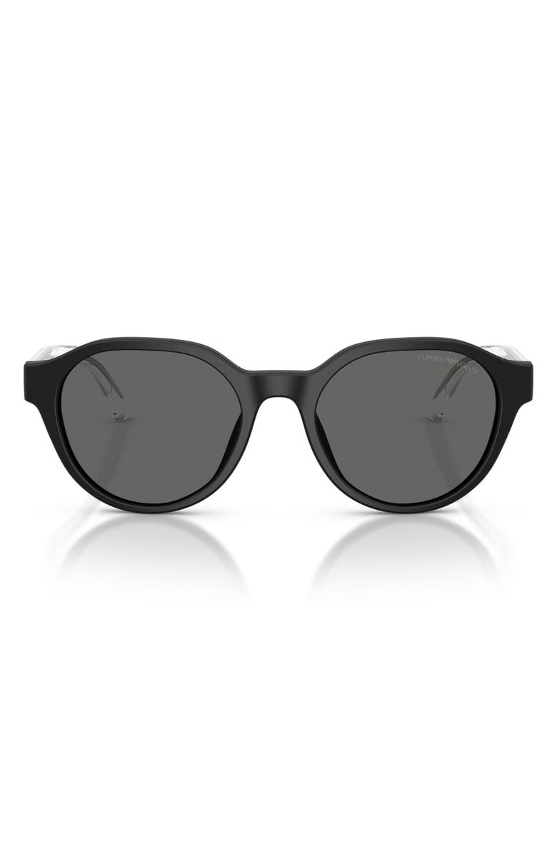 Emporio Armani Kids' 48mm Small Phantos Sunglasses, Main, color, Matte Black / Dark Grey