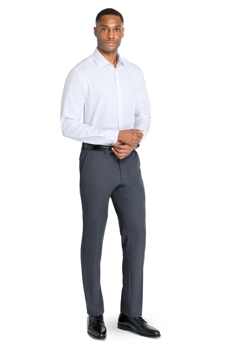 Slim Fit Solid Performance Dress Shirt, Alternate, color, WHITE