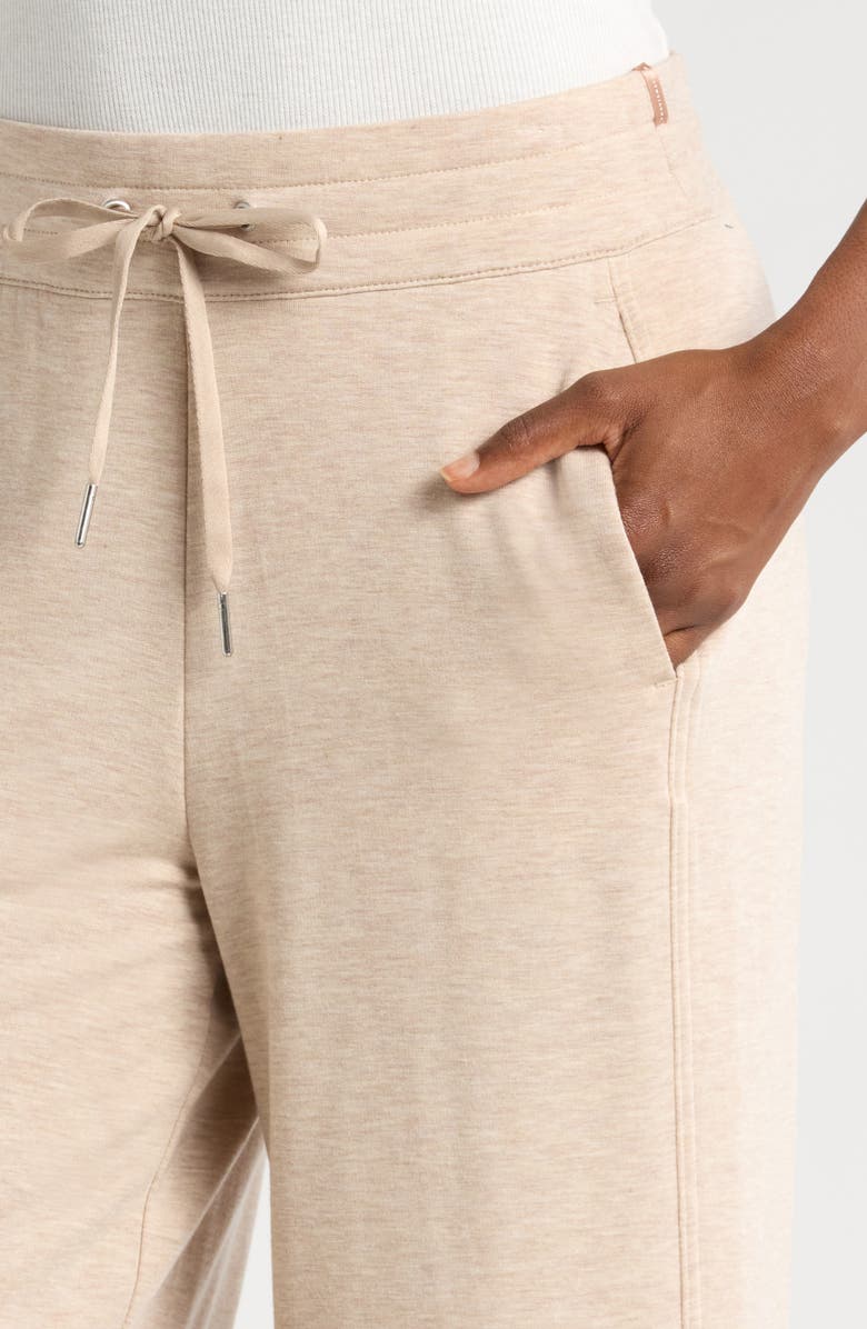 TravisMathew Cloud French Terry Wide Leg Pants, Alternate, color, Heather Natural