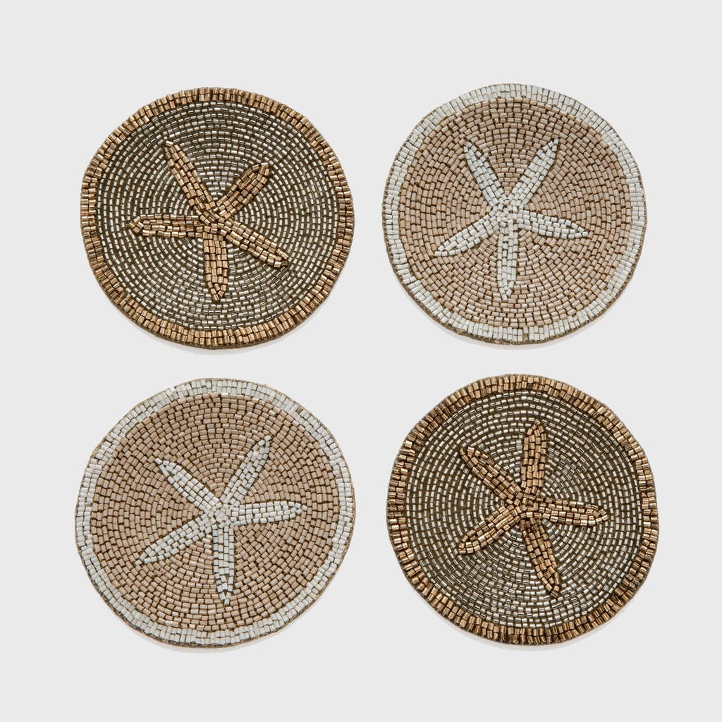 Joanna Buchanan Hand Beaded Coasters In Neutral