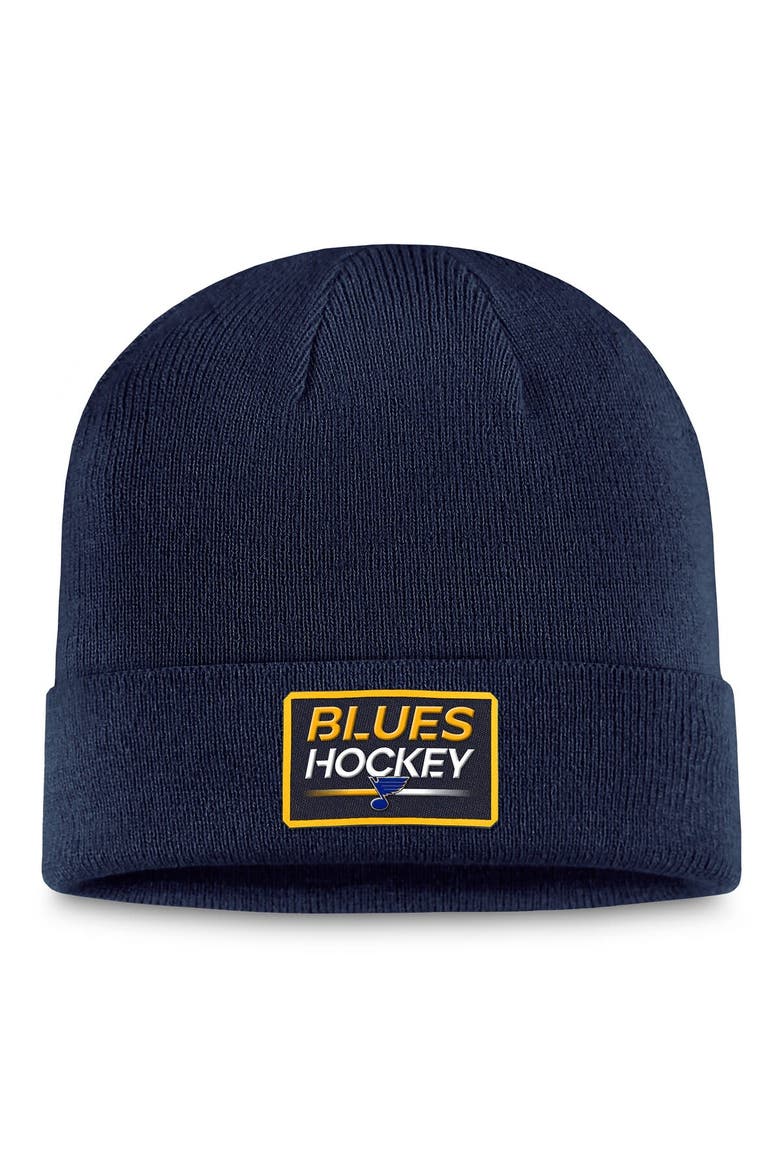 Men's Fanatics Branded  Navy St. Louis Blues Authentic Pro Cuffed Knit Hat, Main, color, Navy